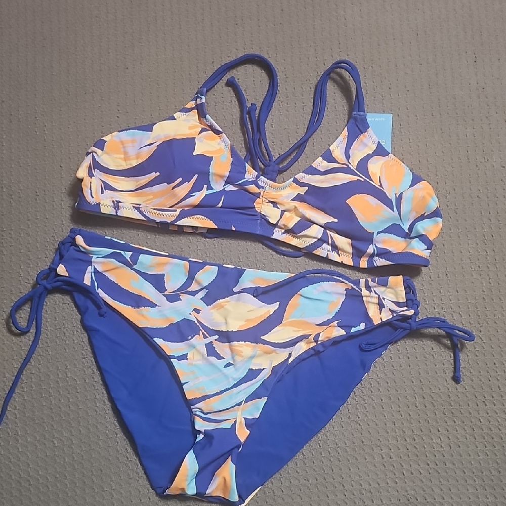 Cupshe Blue and Orange Patterned Bikini